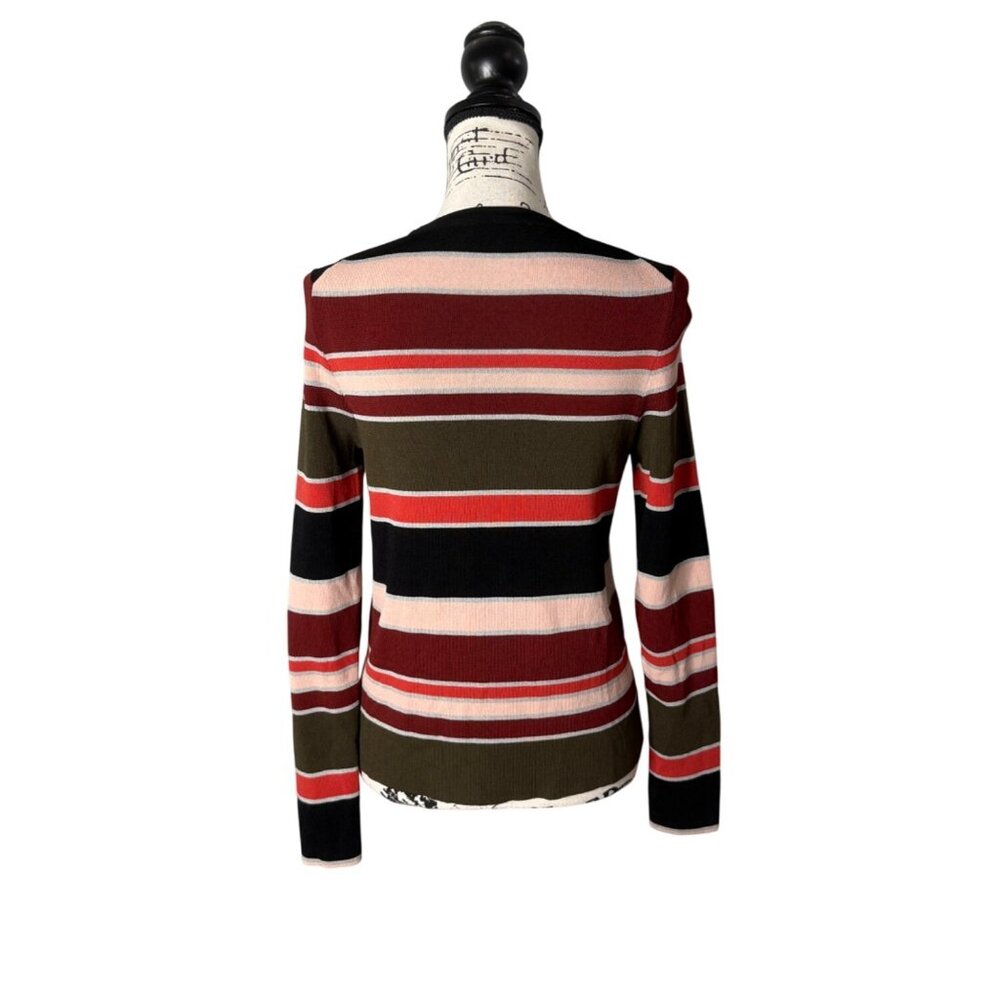 Whistles Womens Size 6 Sweater Striped Long Sleeve Multicolor Top - Picture 3 of 7